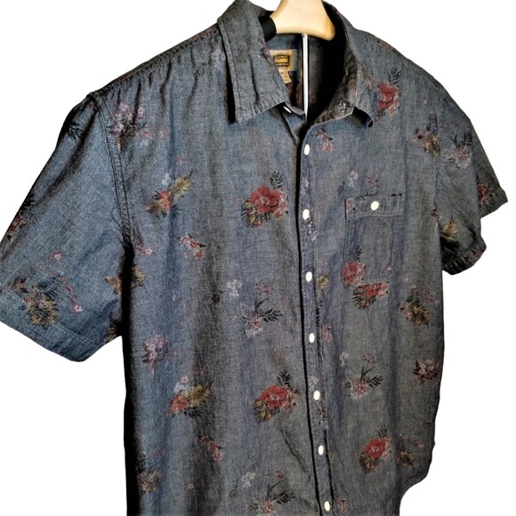 The Foundry Men's Button Up Hawaiian Floral collared shirt size 2X - Picture 2 of 7